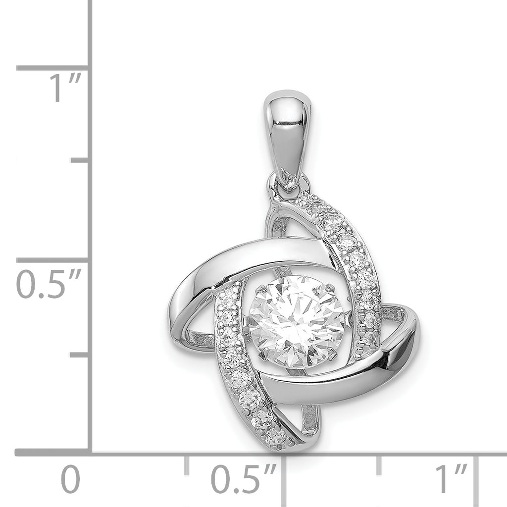 Sterling Silver Platinum-plated Vibrant Crystal Zircon & CZ Pendant