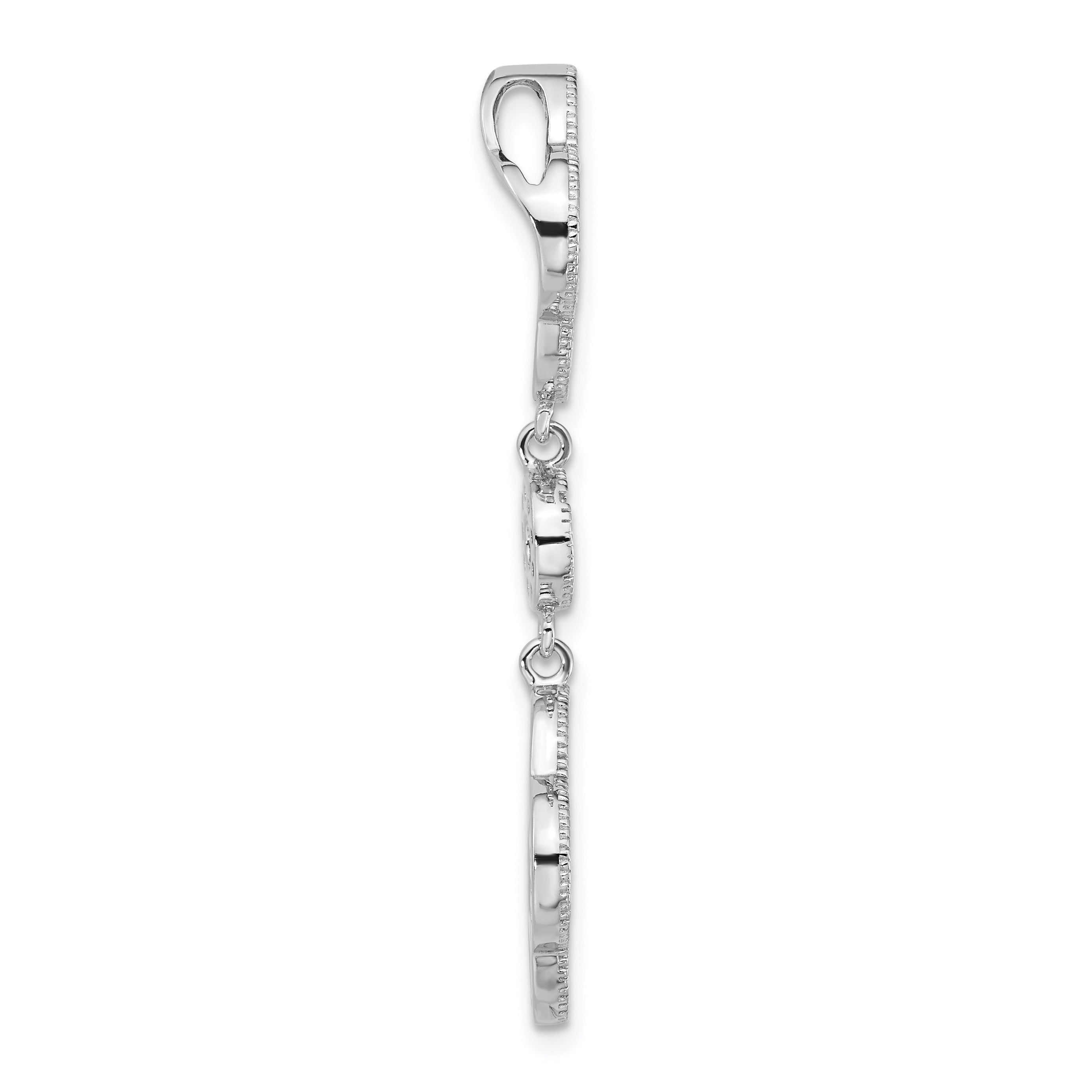 Sterling Silver CZ Chain Slide Secondary image