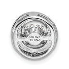 Sterling Silver Platinum-plated Polished Vibrant CZ Circle Pendant