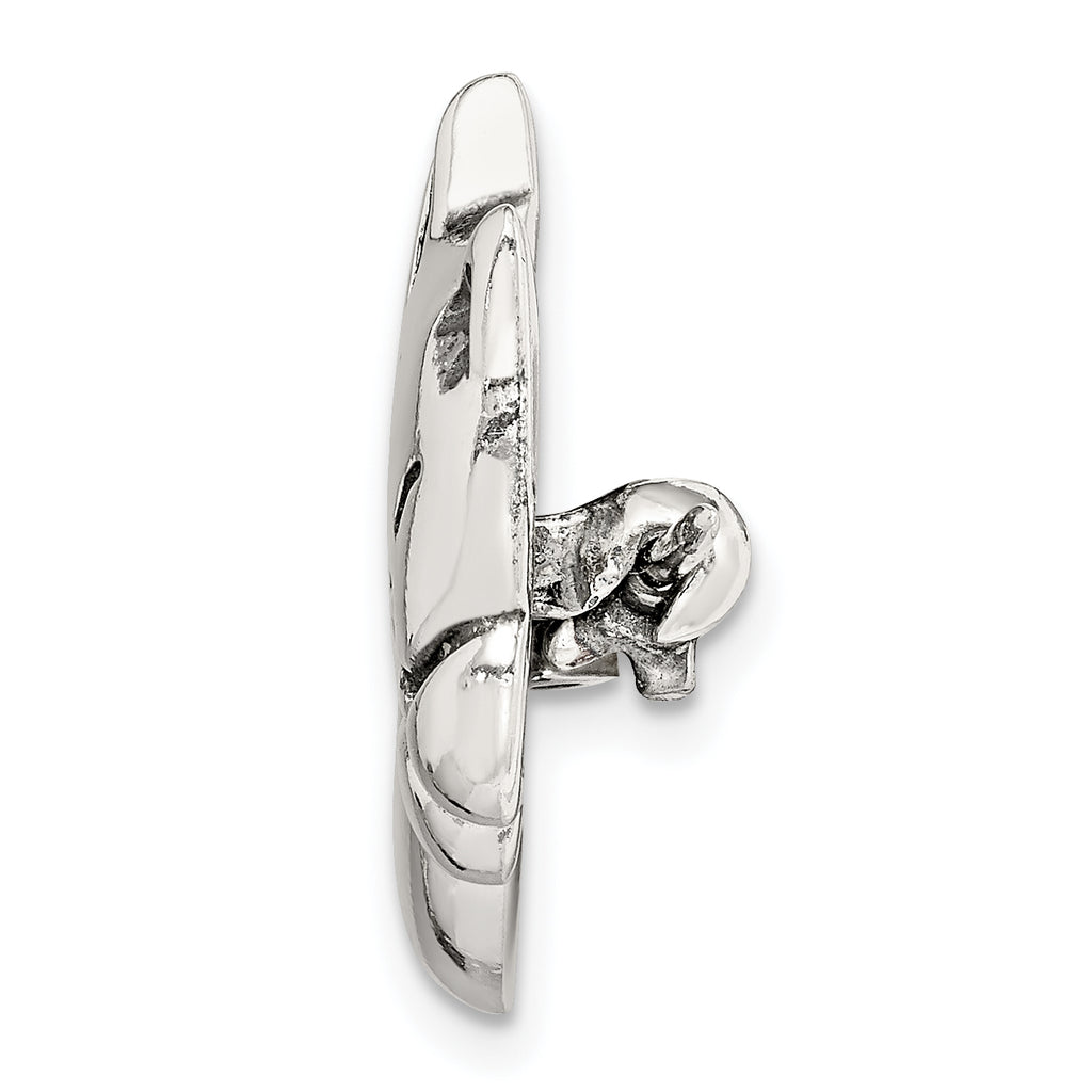 Sterling Silver 925 Antiqued Sleeping Cat Pin for Women
