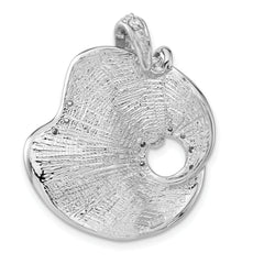 Sterling Silver Polished And Textured CZ Slide