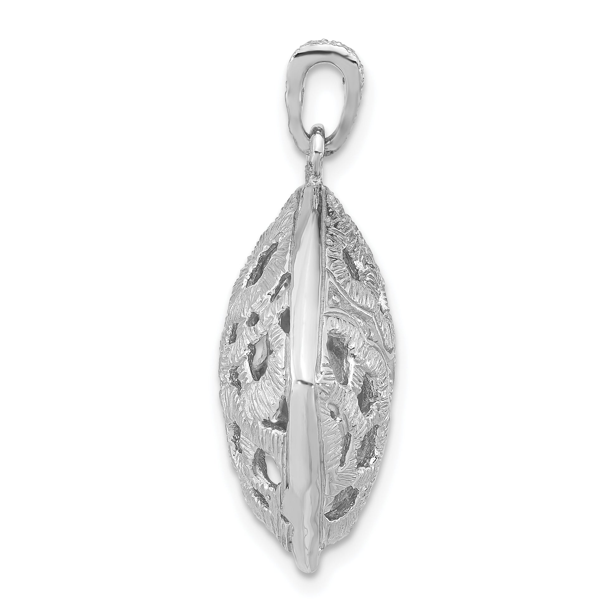 Sterling Silver Rhodium-plated Black & Preciosa Crystal Square Pendant Secondary image