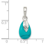 Sterling Silver Polished Lab Created Turquoise Pendant