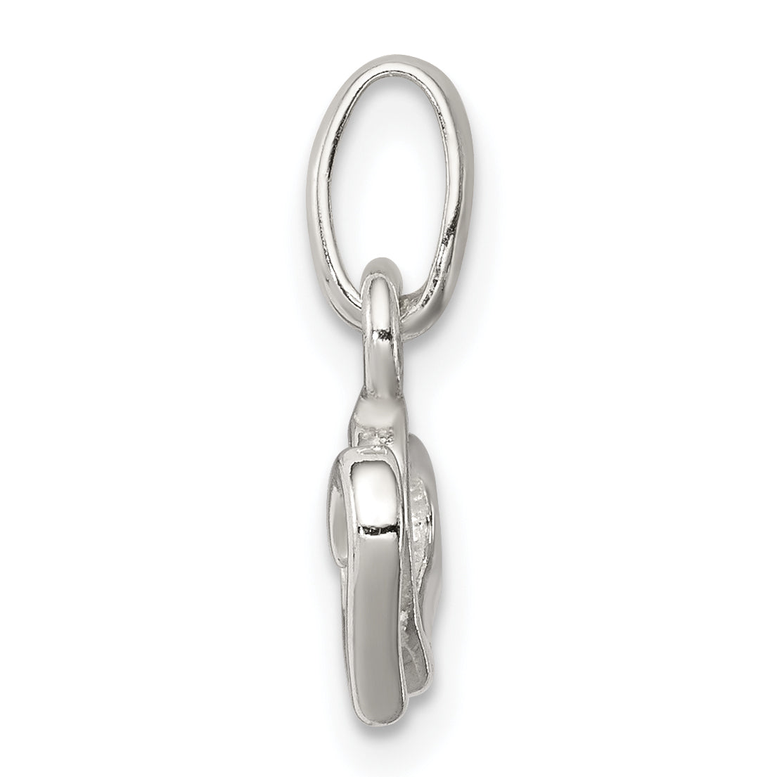 Sterling Silver Polished Double Heart Charm Secondary image