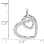 Sterling Silver Rhodium-plated Heart Pendant