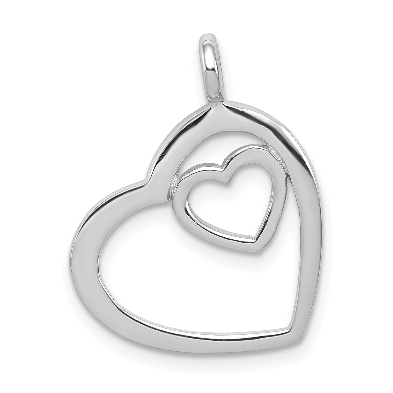 Sterling Silver Rhodium-plated Heart Pendant Main image