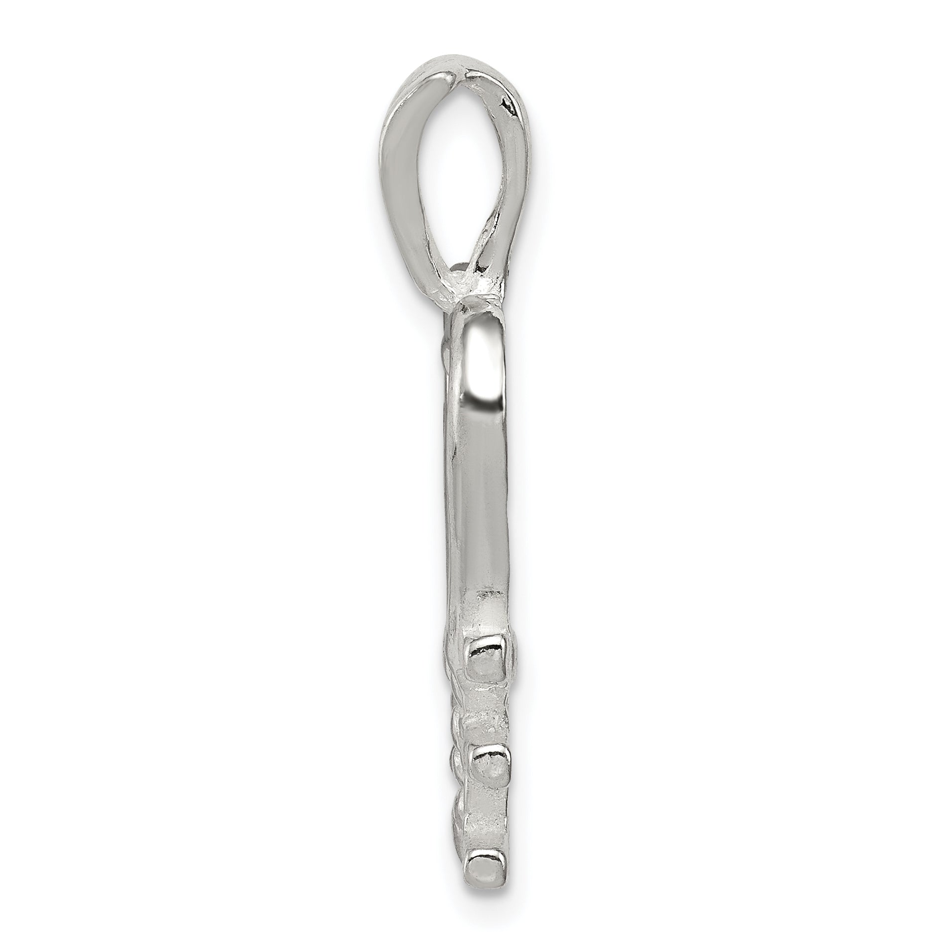 Sterling Silver Polished L HEART V E Chain Slide Pendant Secondary image
