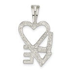 Sterling Silver Polished L HEART V E Chain Slide Pendant