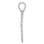 Sterling Silver Polished Mini Floral Center Heart Pendant