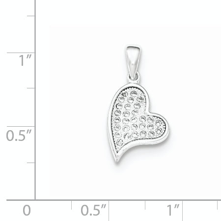 Sterling Silver CZ Heart Pendant