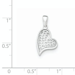 Sterling Silver CZ Heart Pendant