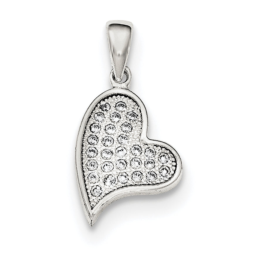 Sterling Silver CZ Heart Pendant Main image