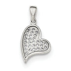 Sterling Silver CZ Heart Pendant