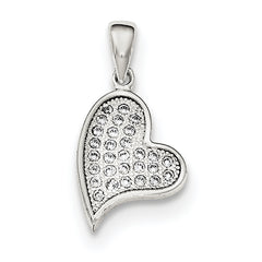Sterling Silver CZ Heart Pendant