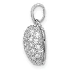 Sterling Silver Rhodium-plated CZ Micro pavÃƒÆ’Ã‚Â¢ÃƒÂ¢Ã‚â€šÃ‚Â¬Ãƒâ€¦Ã‚Â¡ Heart Pendant