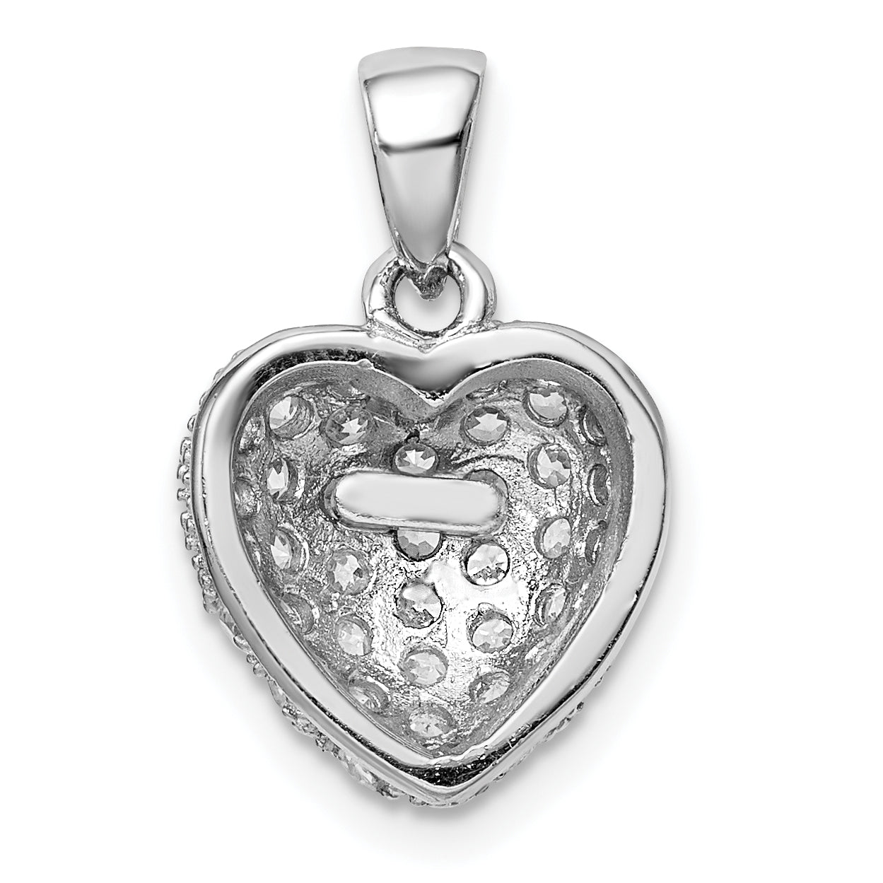 Sterling Silver Rhodium-plated CZ Micro pavÃƒÆ’Ã‚Â¢ÃƒÂ¢Ã‚â€šÃ‚Â¬Ãƒâ€¦Ã‚Â¡ Heart Pendant