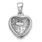 Sterling Silver Rhodium-plated CZ Micro pavÃƒÆ’Ã‚Â¢ÃƒÂ¢Ã‚â€šÃ‚Â¬Ãƒâ€¦Ã‚Â¡ Heart Pendant