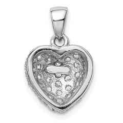 Sterling Silver Rhodium-plated CZ Micro pavÃƒÆ’Ã‚Â¢ÃƒÂ¢Ã‚â€šÃ‚Â¬Ãƒâ€¦Ã‚Â¡ Heart Pendant
