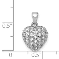 Sterling Silver Rhodium-plated CZ Micro pavÃƒÆ’Ã‚Â¢ÃƒÂ¢Ã‚â€šÃ‚Â¬Ãƒâ€¦Ã‚Â¡ Heart Pendant