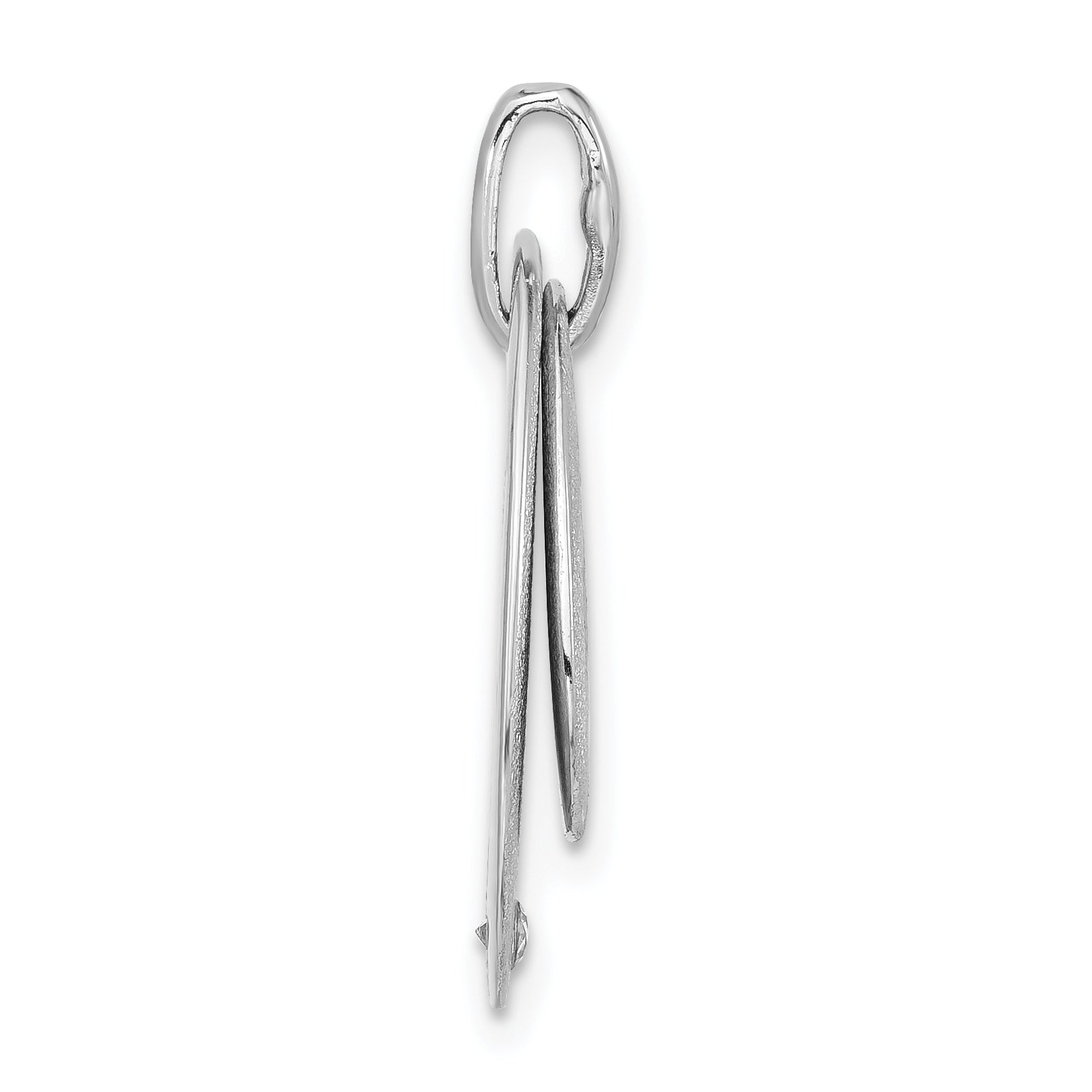 Sterling Silver Satin Finish Hearts w/Love CZ Pendant