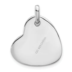 Sterling Silver Satin Finish Hearts w/Love CZ Pendant