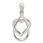 Sterling Silver Polished CZ Heart Pendant