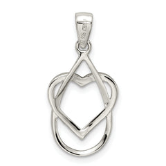 Sterling Silver Polished CZ Heart Pendant