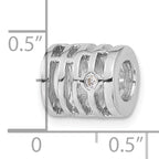 Sterling Silver CZ Polished Bead