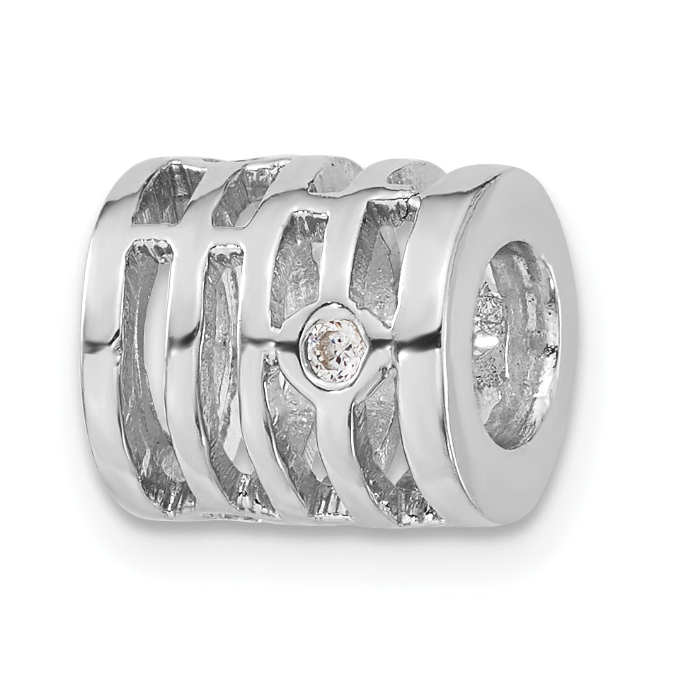 Sterling Silver Polished CZ Bead Main image