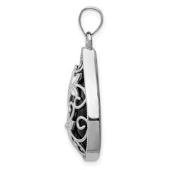 Sterling Silver Rhodium-plated D/C Onyx Pendant