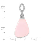 Sterling Silver CZ & Pink Glass Pendant
