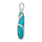 Sterling Silver Polished Synthetic Turquoise Pendant