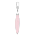Sterling Silver CZ & Pink Glass Pendant