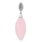 Sterling Silver CZ & Pink Glass Pendant
