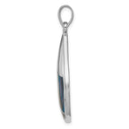 Sterling Silver Rhodium-plated Polished Abalone Pendant