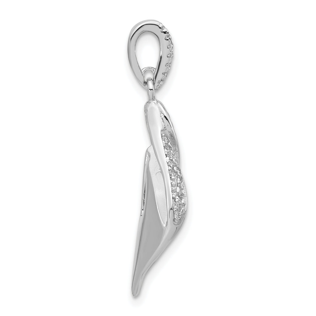 Sterling Silver White & Blue CZ Pendant