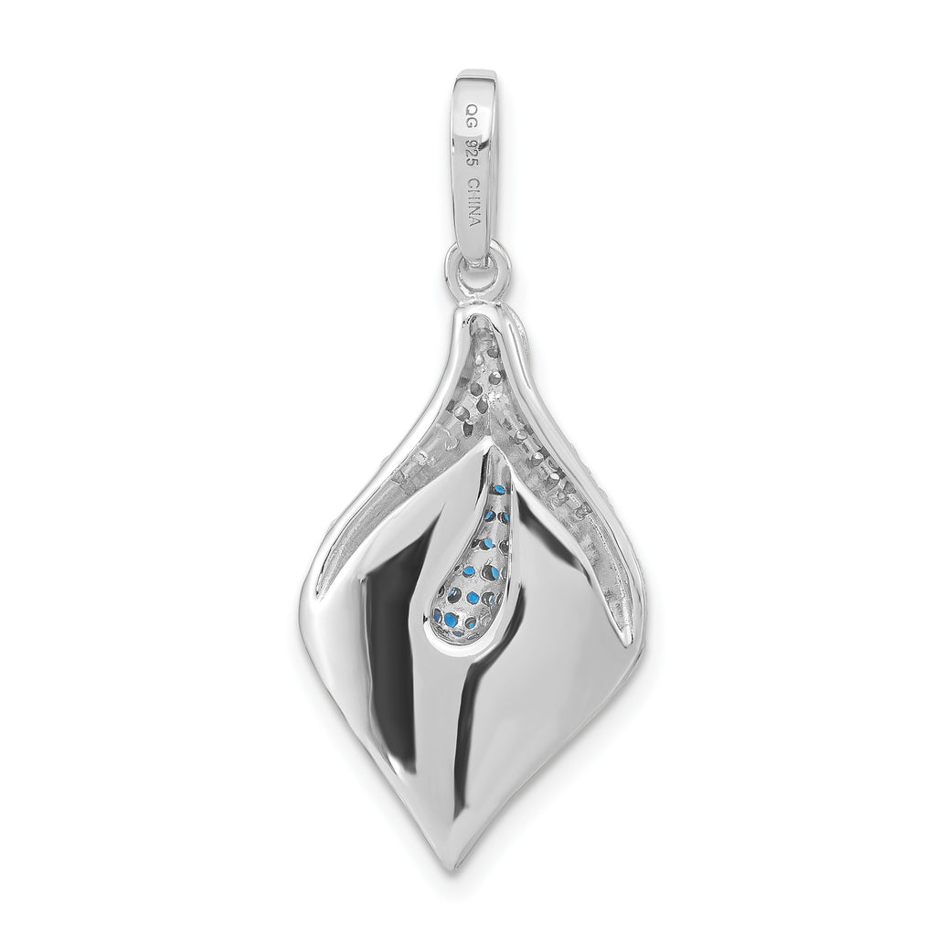 Sterling Silver White & Blue CZ Pendant