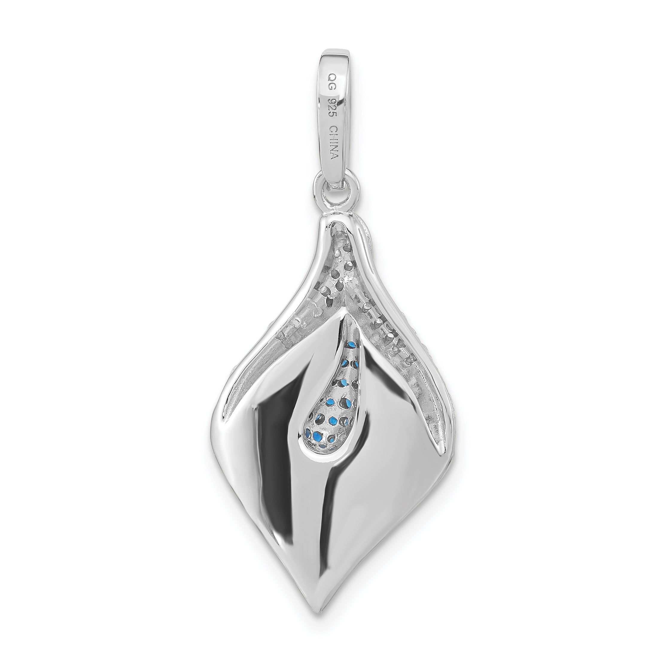 Sterling Silver White & Blue CZ Pendant