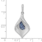 Sterling Silver White & Blue CZ Pendant