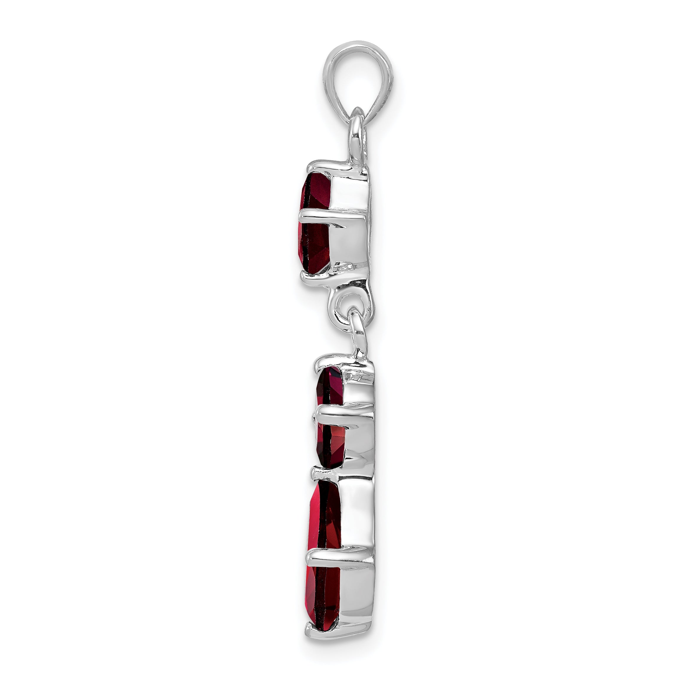 Sterling Silver Rhodium-plated Garnet Pendant Secondary image