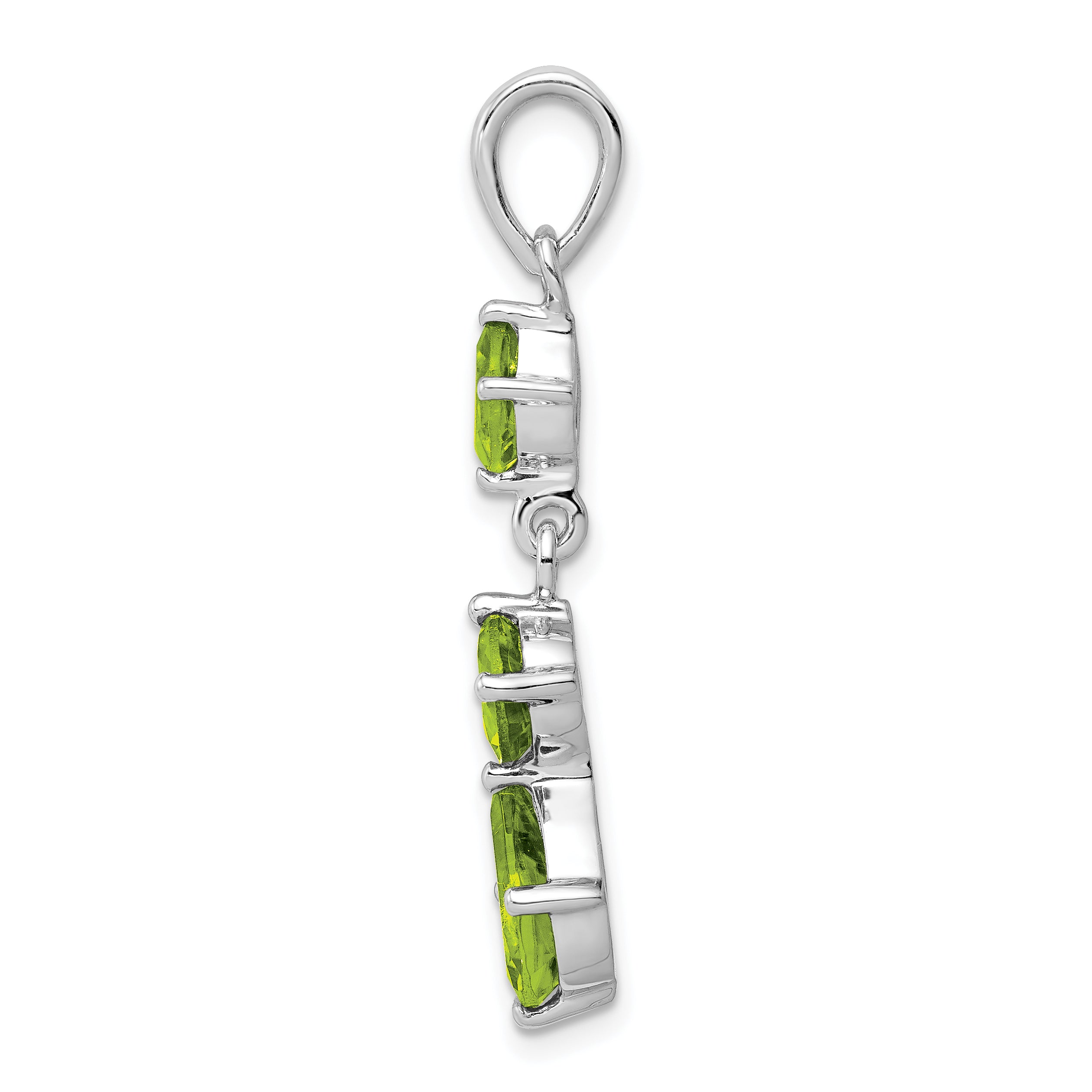 Sterling Silver Rhodium-plated Peridot Pendant Secondary image