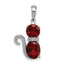 Sterling Silver Rhodium-plated Garnet and Diamond Cat Pendant