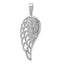 Sterling Silver Rhodium Diam. Open-work Wing Pendant