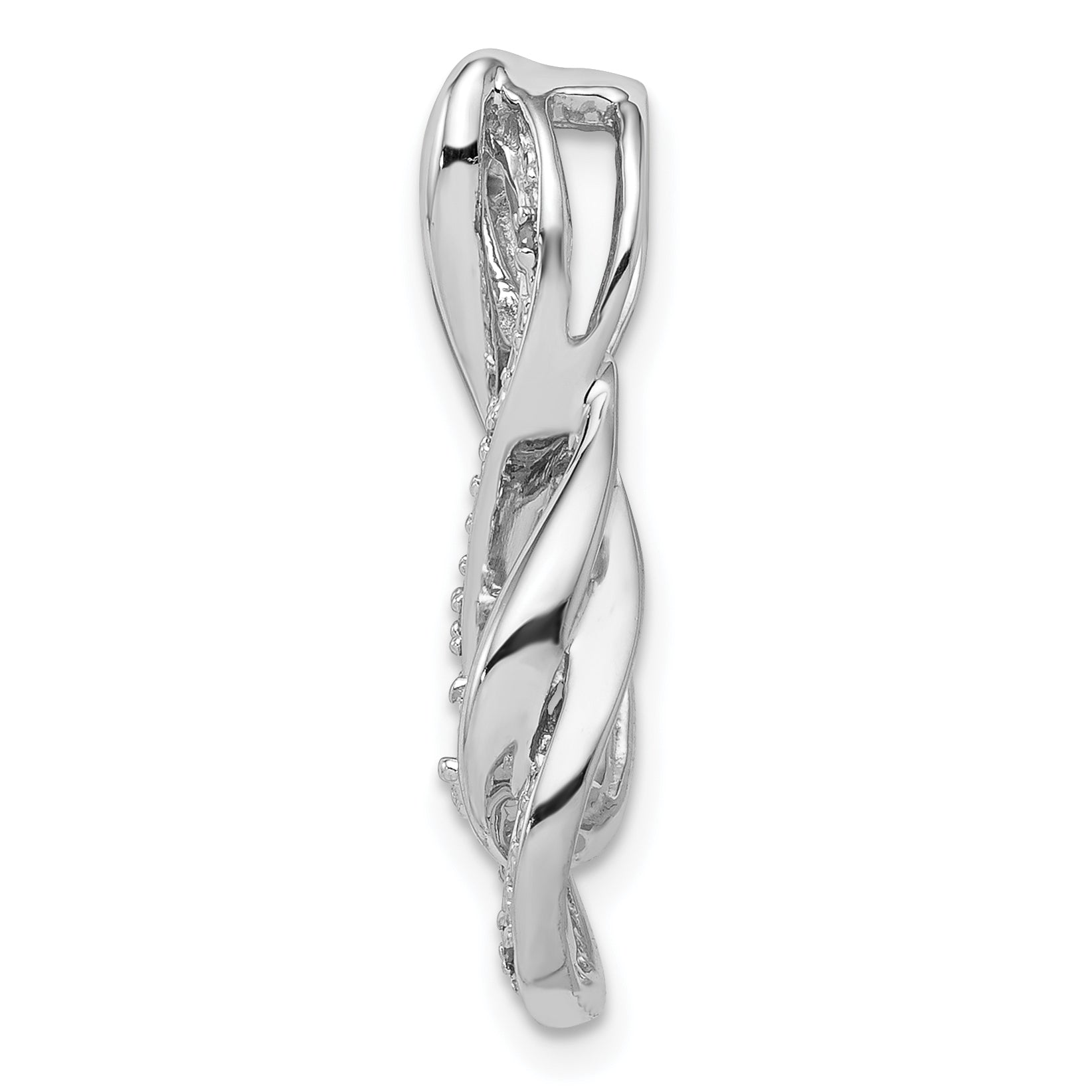 Sterling Silver Rhodium Diam. Infinity Symbol Slide Pendant Secondary image
