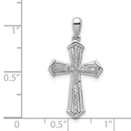 Sterling Silver Rhodium-plated Diamond Cross Pendant