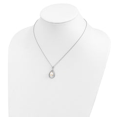 Sophia Jewelers Polished Sterling Silver Pearl Pendant Necklace 17-Inch