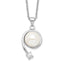 Sterling Silver Rhodium-plated 8-9mm White FWC Pearl CZ Pendant Necklace