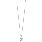 Sophia Jewelers Sterling Silver CZ and Freshwater Pearl Elegant Necklace