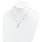 Sophia Jewelers Sterling Silver CZ and Freshwater Pearl Elegant Necklace