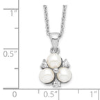 Sophia Jewelers Sterling Silver CZ and Freshwater Pearl Elegant Necklace